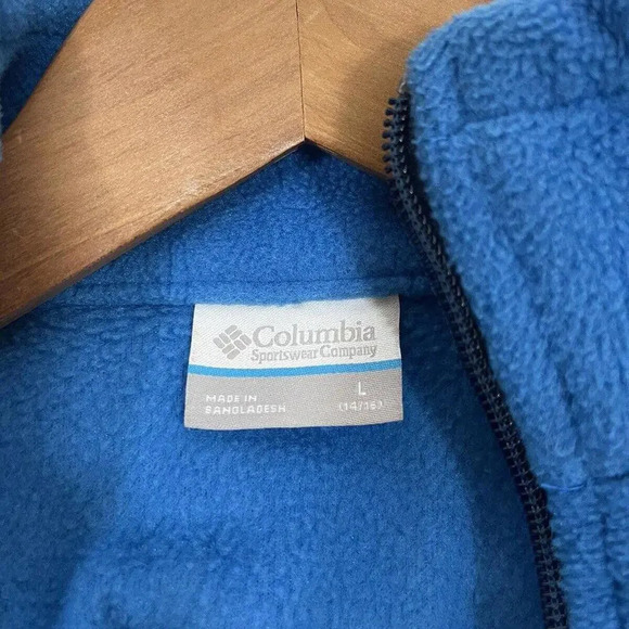 Boy’s Columbia Blue Fleece Full Zip Jacket Outdoors Casual Youth Size L (14/16) - Picture 3 of 5